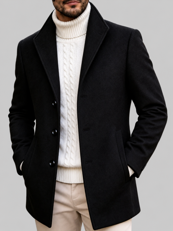 Malcolm – Men’s Tailored Button-Front Wool Coat