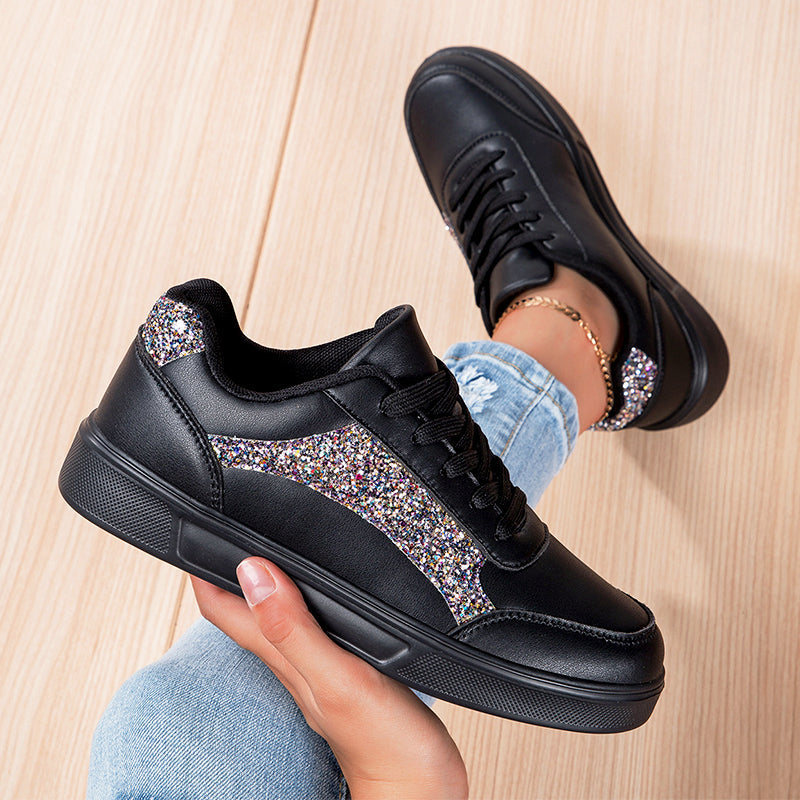 Maren - Women’s Glitter Detail Low-Top Sneakers