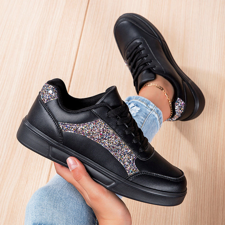 Maren - Women’s Glitter Detail Low-Top Sneakers