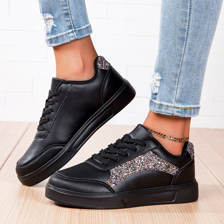 Maren - Women’s Glitter Detail Low-Top Sneakers
