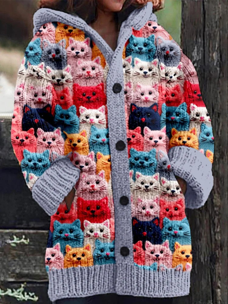 Margot - Women's Cat Hooded Cardigan
