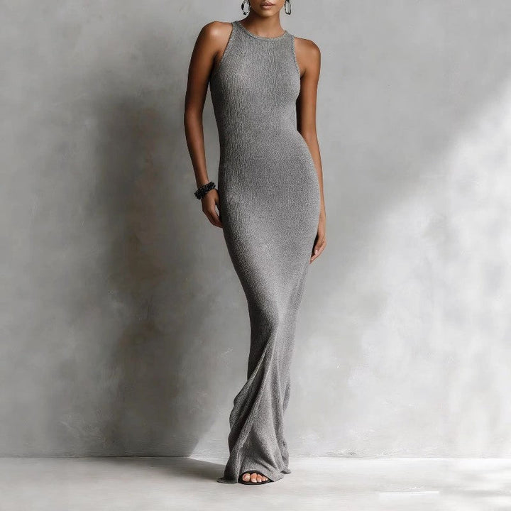 Maxine - Women's Sleeveless Ribbed Knit Maxi Dress