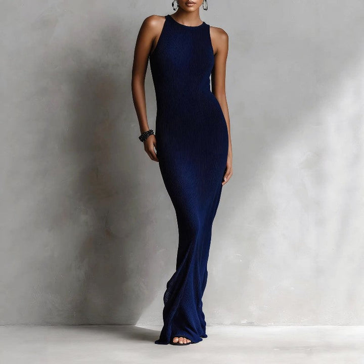 Maxine - Women's Sleeveless Ribbed Knit Maxi Dress