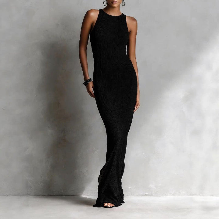 Maxine - Women's Sleeveless Ribbed Knit Maxi Dress