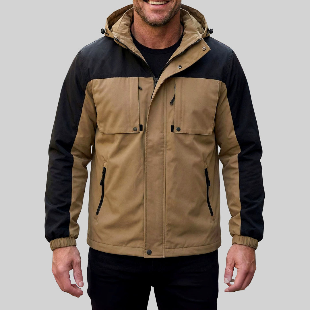 Nathan - Men's Color-Block Hooded Windbreaker Jacket