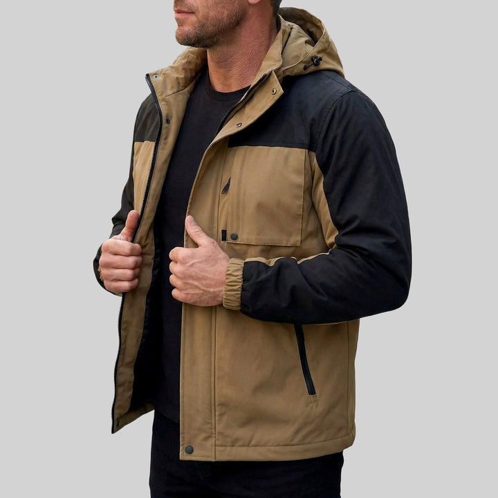 Nathan - Men's Color-Block Hooded Windbreaker Jacket