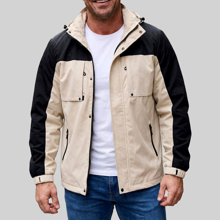 Nathan - Men's Color-Block Hooded Windbreaker Jacket