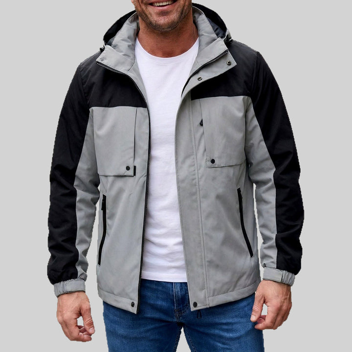 Nathan - Men's Color-Block Hooded Windbreaker Jacket