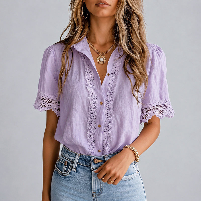 Oaklynn - Women’s Vintage-Inspired Crochet Boho Blouse