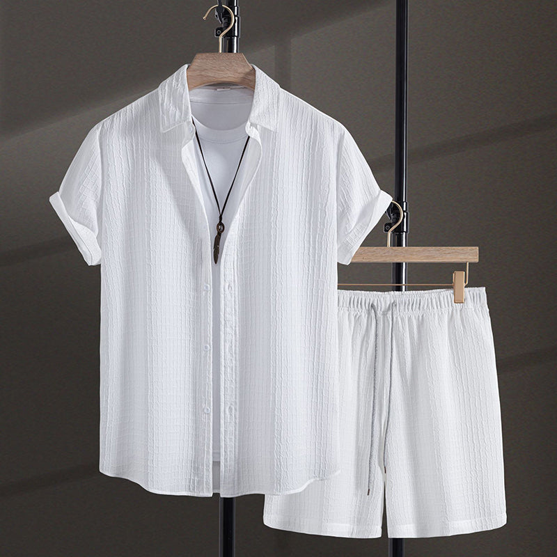 Oliver - Men's Ribbed Stripe Summer Vacation Co-ord Set
