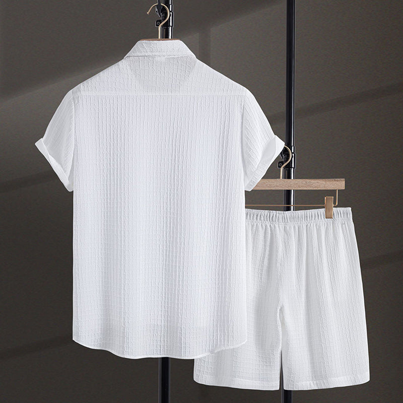 Oliver - Men's Ribbed Stripe Summer Vacation Co-ord Set