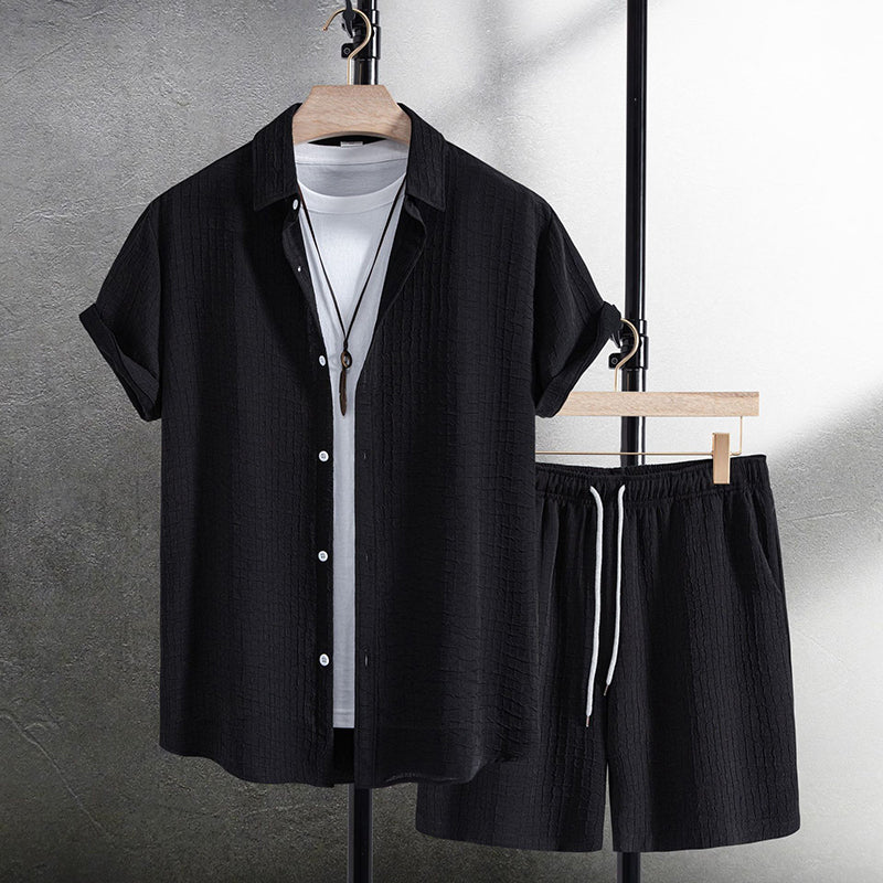 Oliver - Men's Ribbed Stripe Summer Vacation Co-ord Set