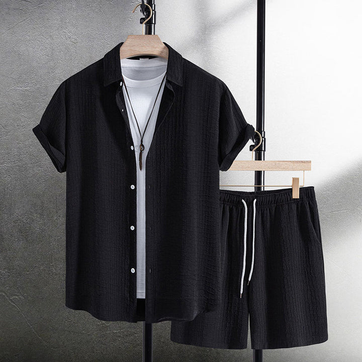 Oliver - Men's Ribbed Stripe Summer Vacation Co-ord Set
