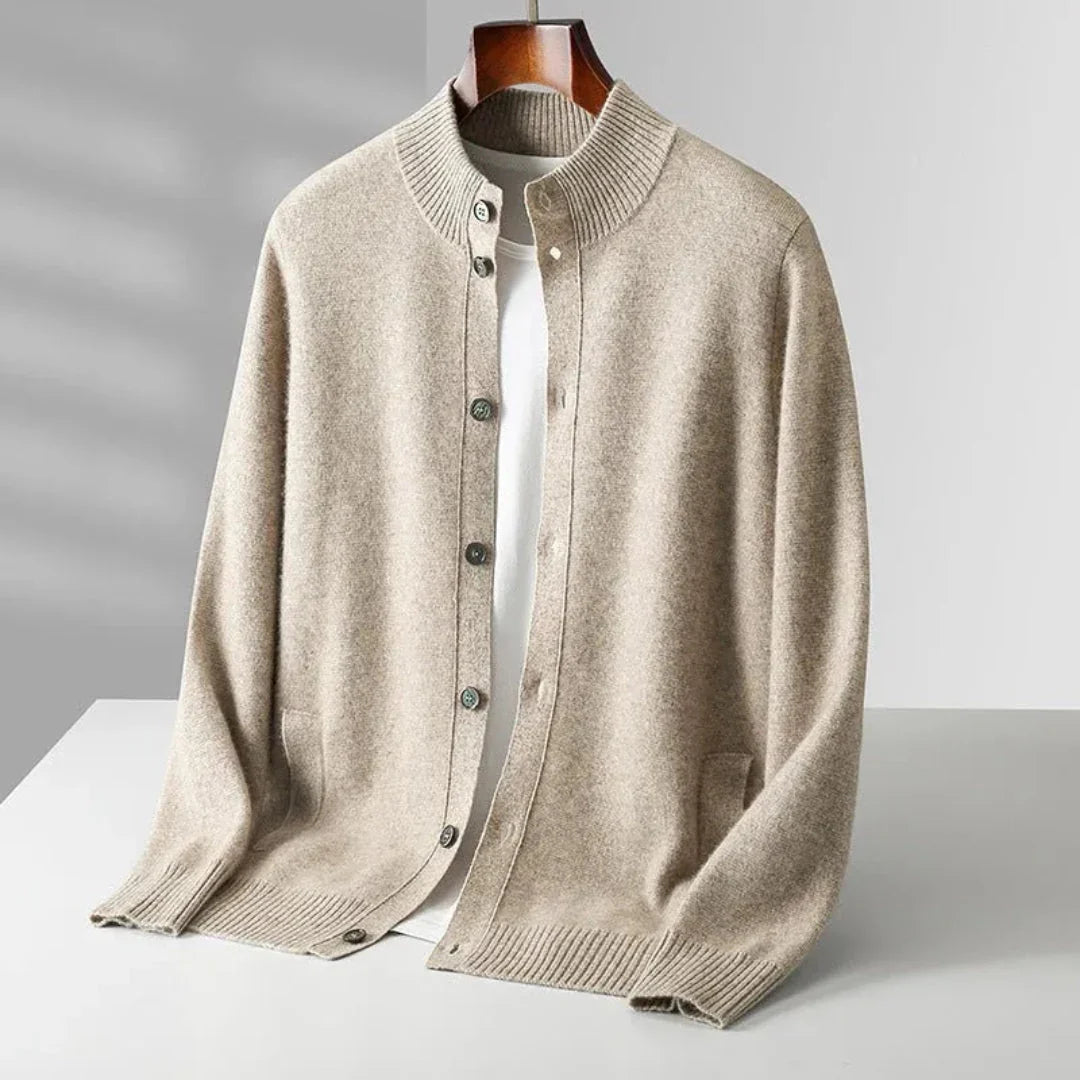 Orion - Men's Button-Front Cashmere Wool Cardigan