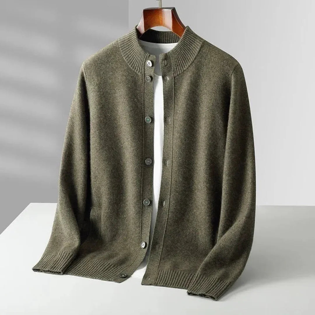Orion - Men's Button-Front Cashmere Wool Cardigan
