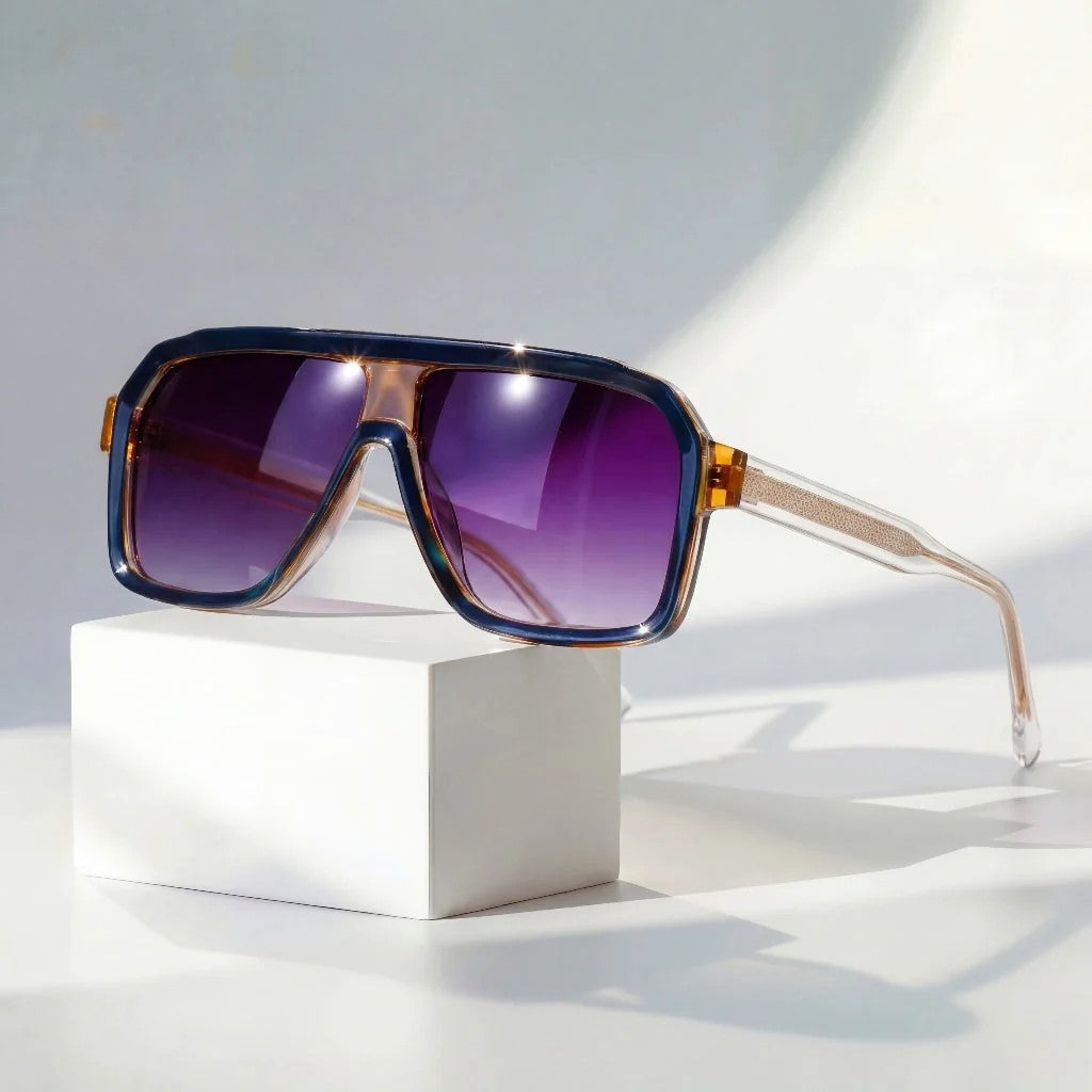 Orvion - Oversized Shield Gradient Lens Sunglasses