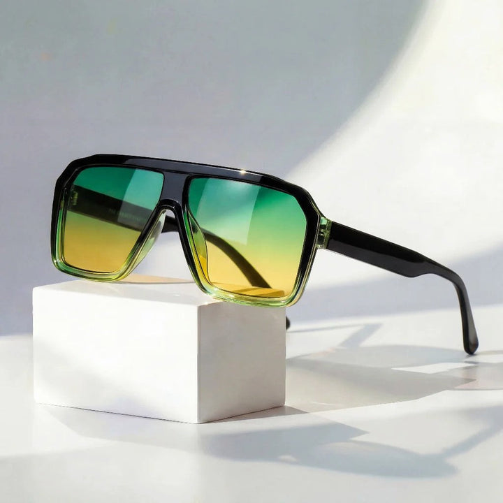 Orvion - Oversized Shield Gradient Lens Sunglasses