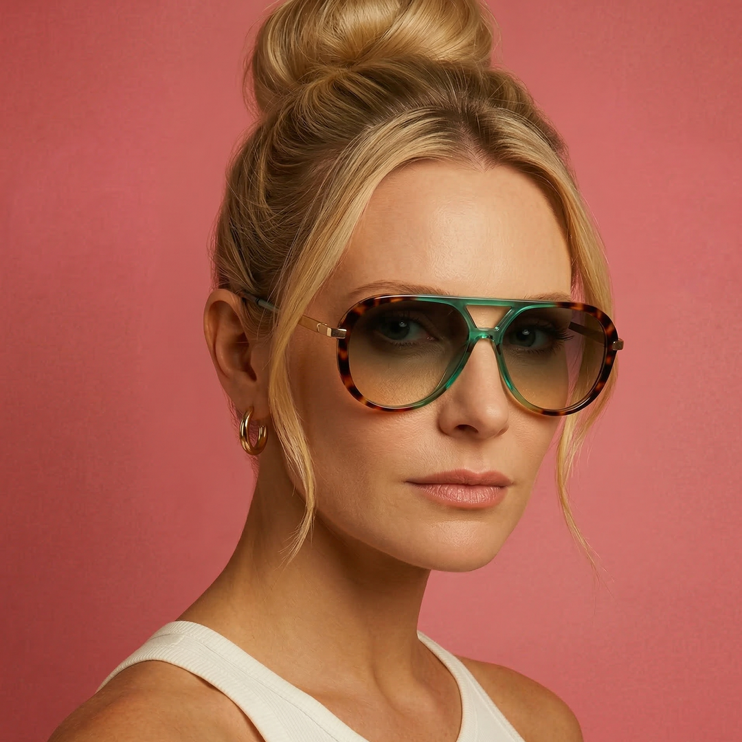 Orvion Retro Tortoise Aviator Sunglasses