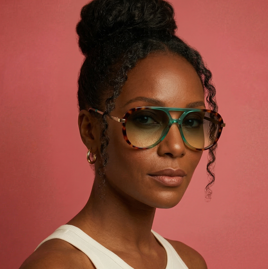 Orvion Retro Tortoise Aviator Sunglasses