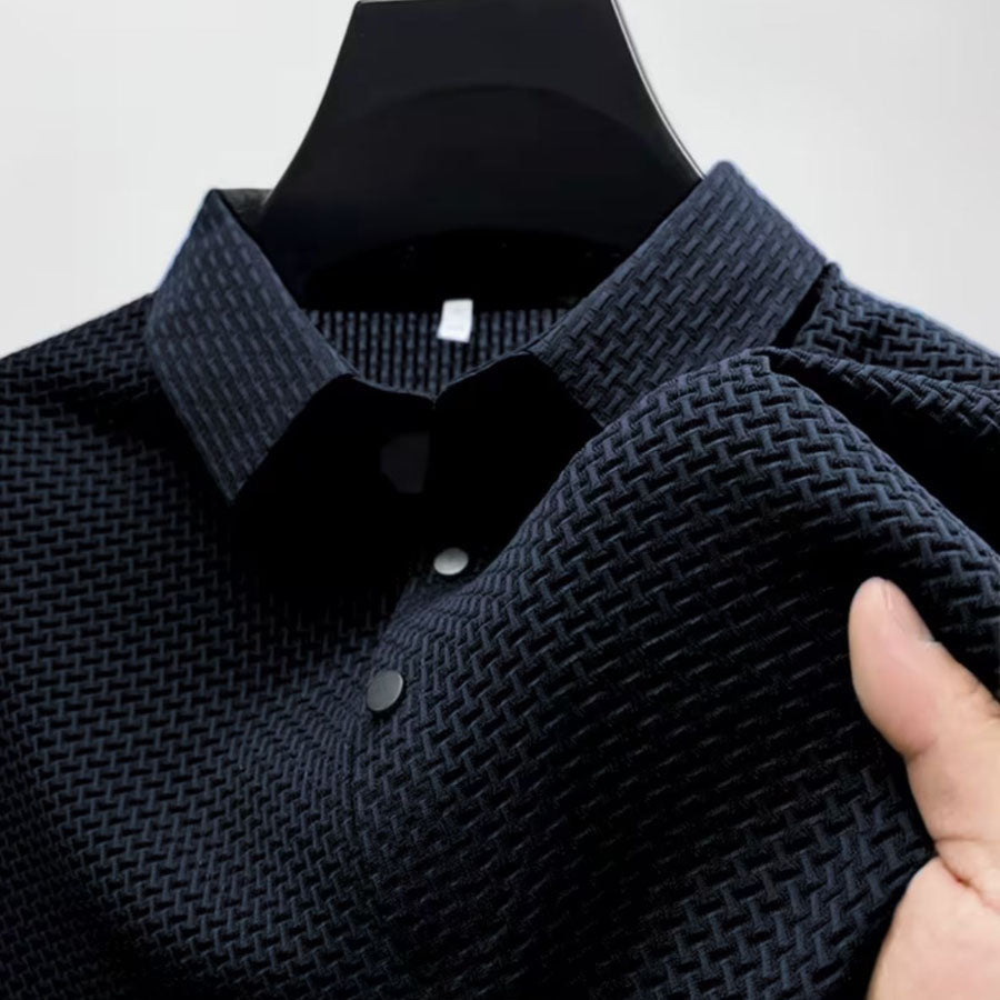 Owen - Men's Textured Knit Classic Fit Polo