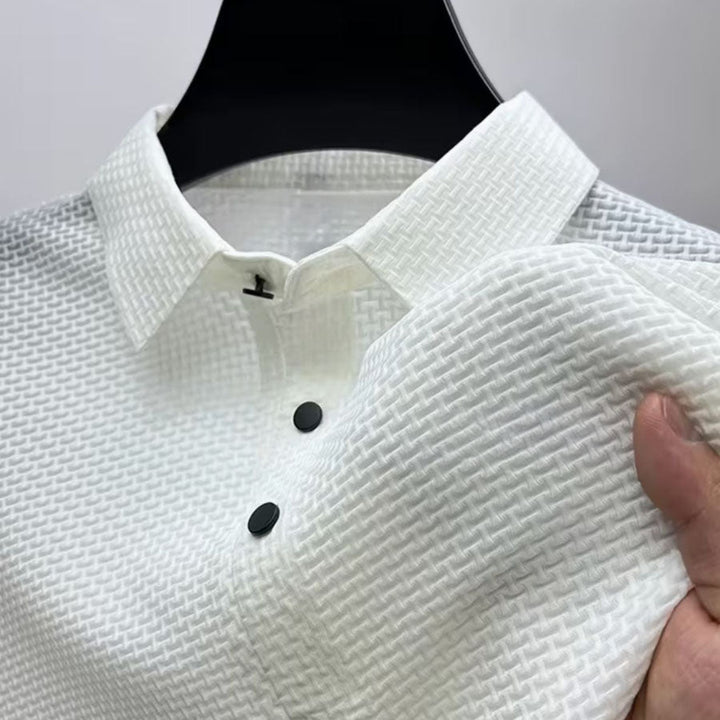 Owen - Men's Textured Knit Classic Fit Polo