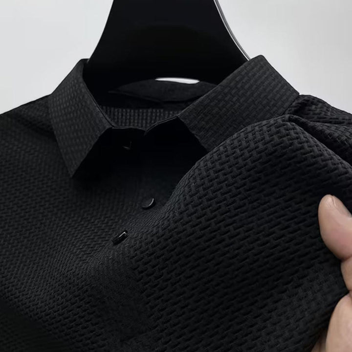 Owen - Men's Textured Knit Classic Fit Polo