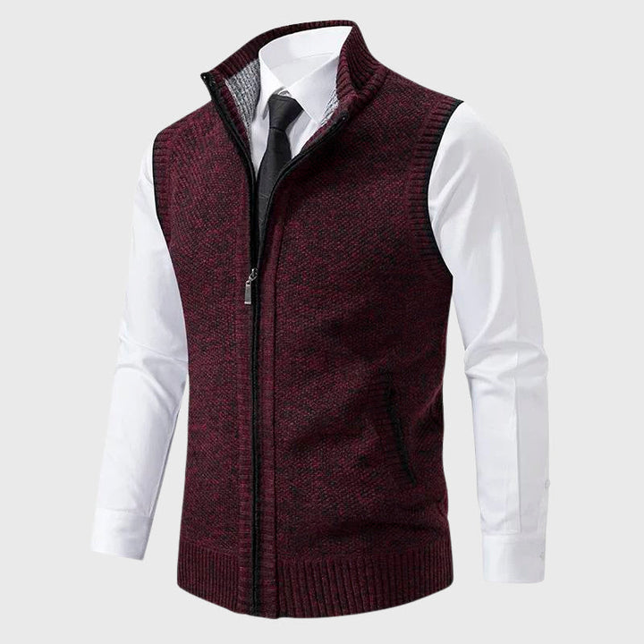 Owen - Men's Zip-Up Knit Sweater Vest