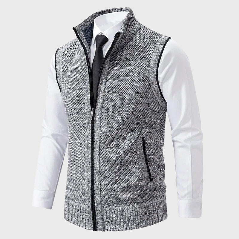 Owen - Men's Zip-Up Knit Sweater Vest