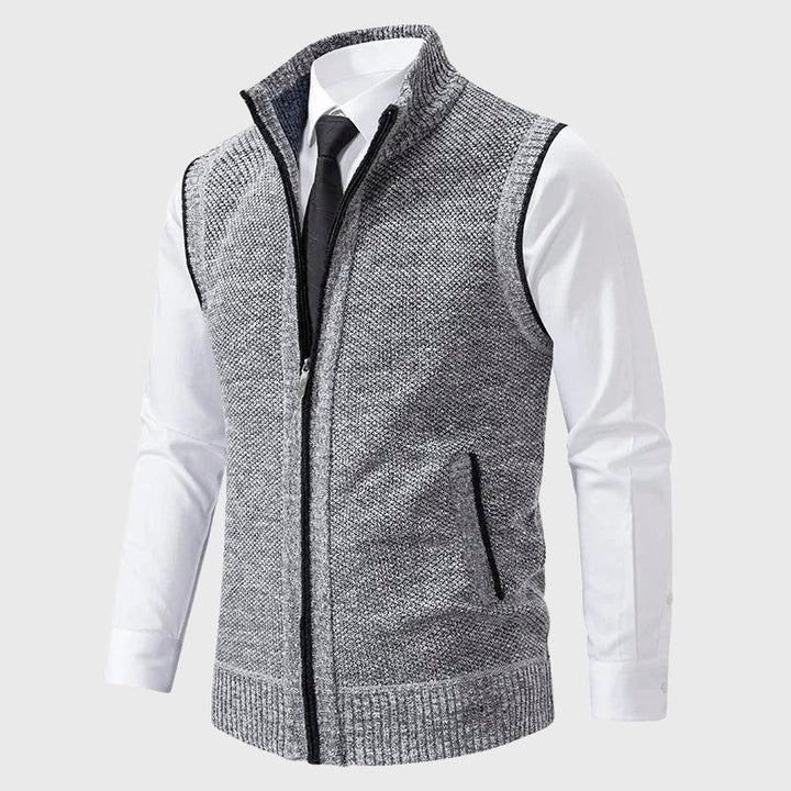Owen - Men's Zip-Up Knit Sweater Vest