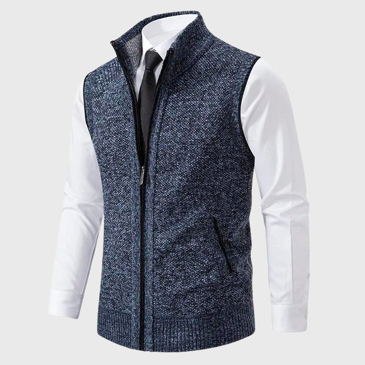 Owen - Men's Zip-Up Knit Sweater Vest