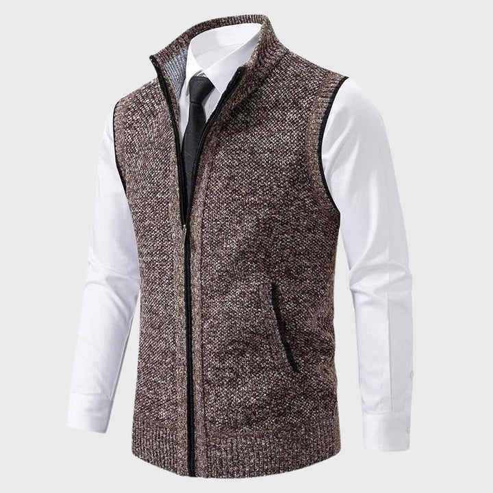 Owen - Men's Zip-Up Knit Sweater Vest