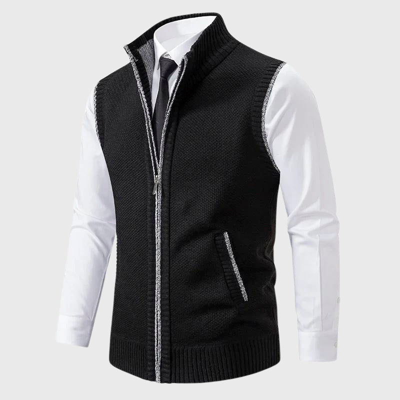 Owen - Men's Zip-Up Knit Sweater Vest