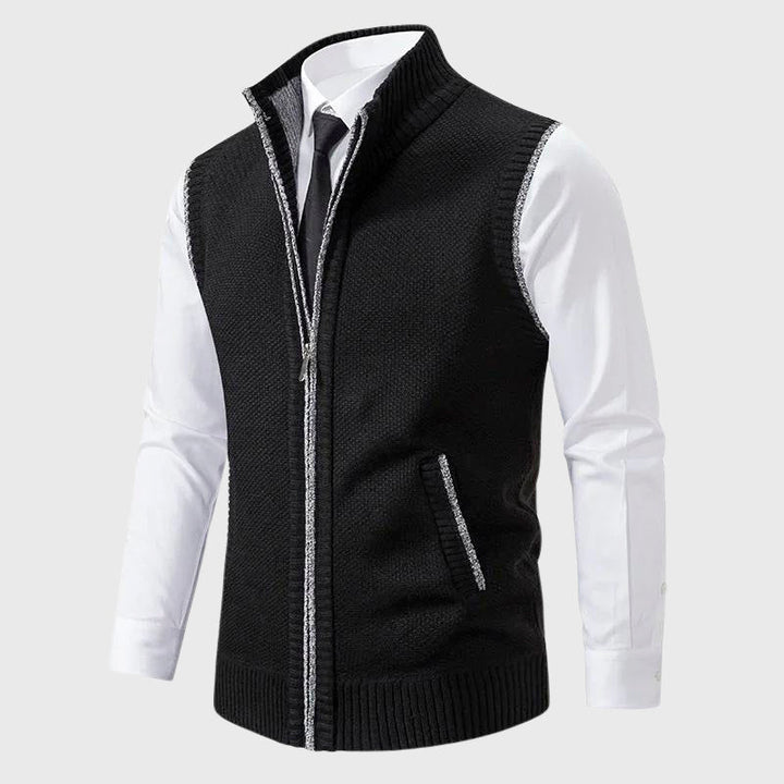 Owen - Men's Zip-Up Knit Sweater Vest