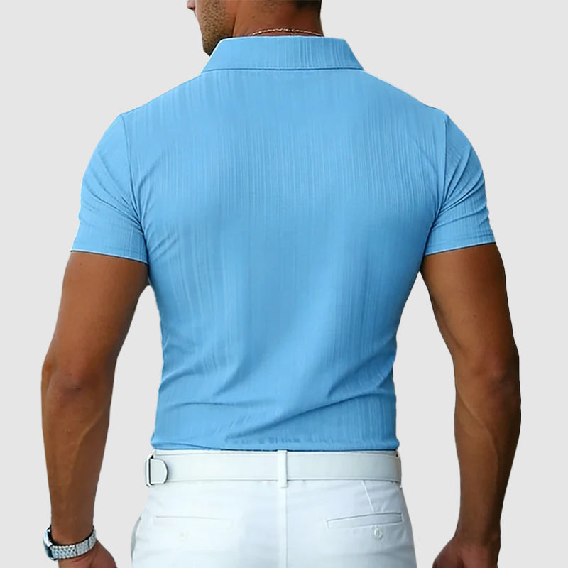 Preston - Men’s Knit Button-Front Polo Top