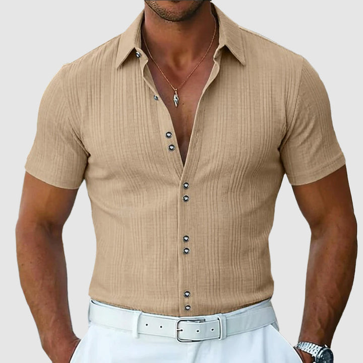 Preston - Men’s Knit Button-Front Polo Top