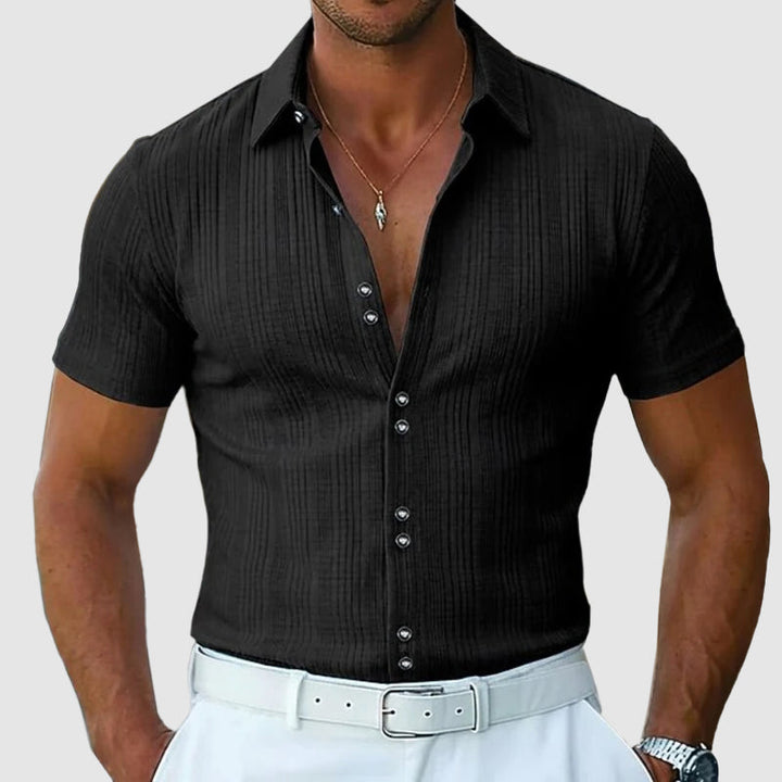 Preston - Men’s Knit Button-Front Polo Top