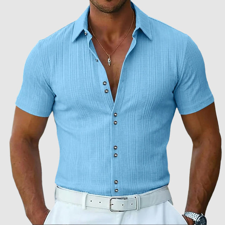 Preston - Men’s Knit Button-Front Polo Top
