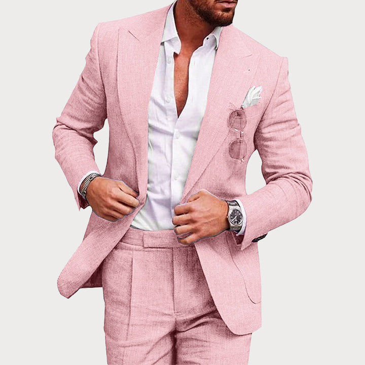 Reid - Men’s Linen Wedding Two-Piece Suit Set