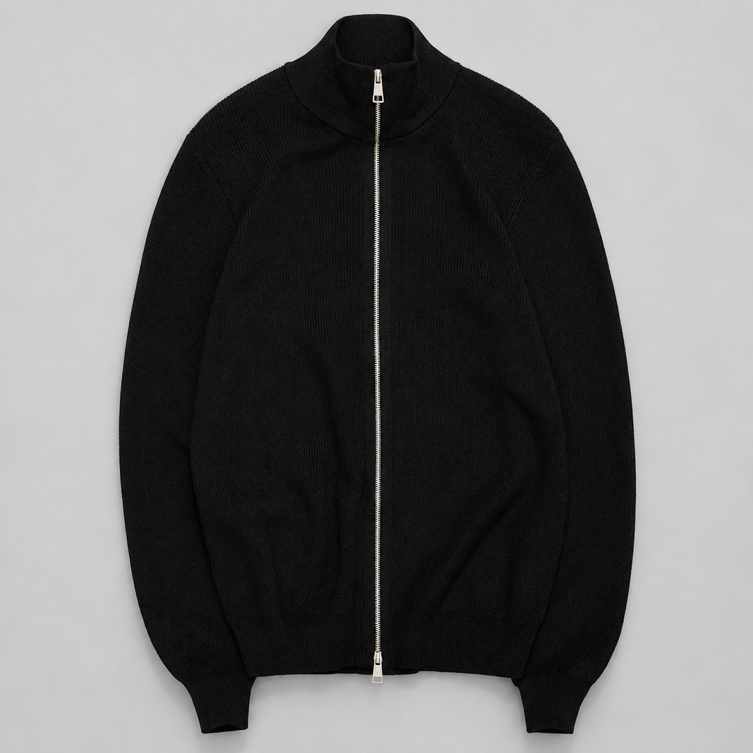 Renz - Men's Ribbed Full-Zip Knit Cardigan 3