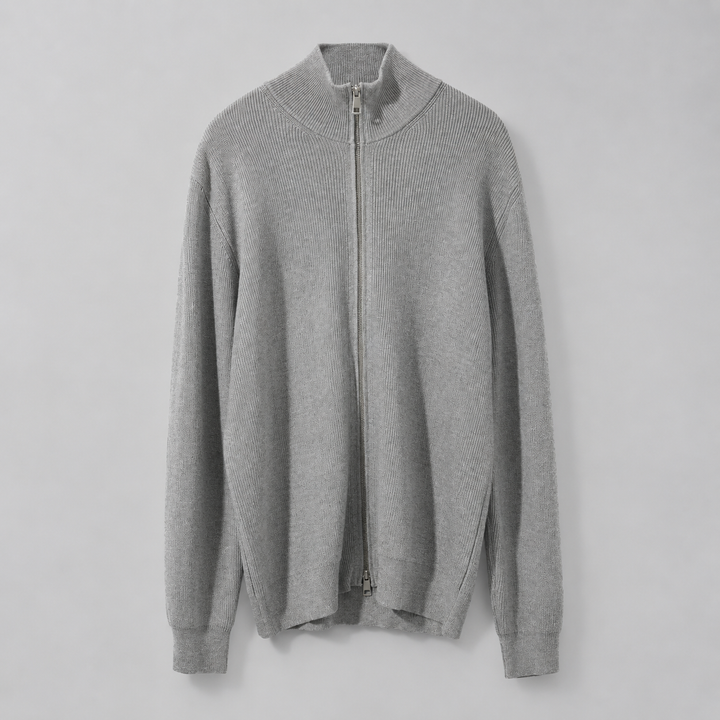 Renz - Men's Ribbed Full-Zip Knit Cardigan 6
