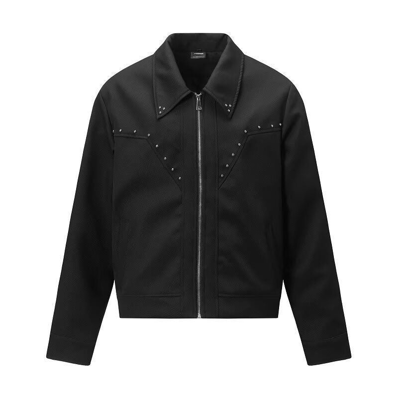 Ricky - Men’s Structured Collar Jacket with Stud Details
