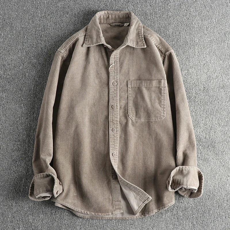 Rory - Men's Classic Corduroy Button-Up Shirt