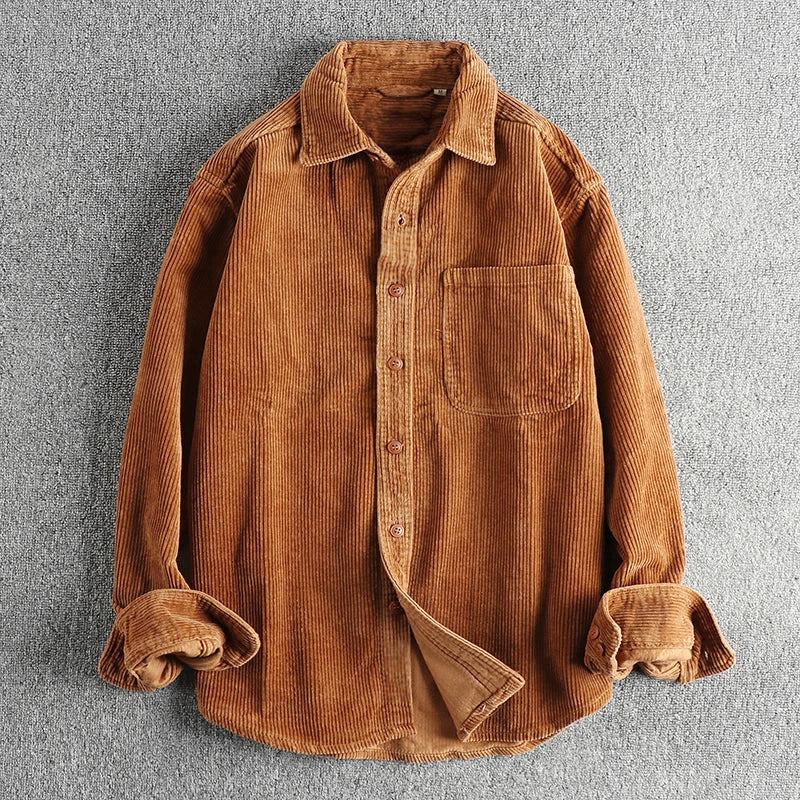Rory - Men's Classic Corduroy Button-Up Shirt