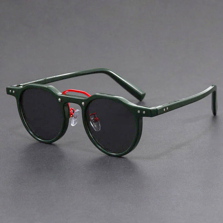 Round Vintage Sunglasses with Trim Detail