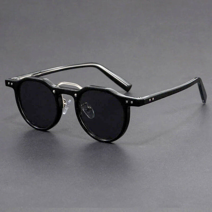Round Vintage Sunglasses with Trim Detail