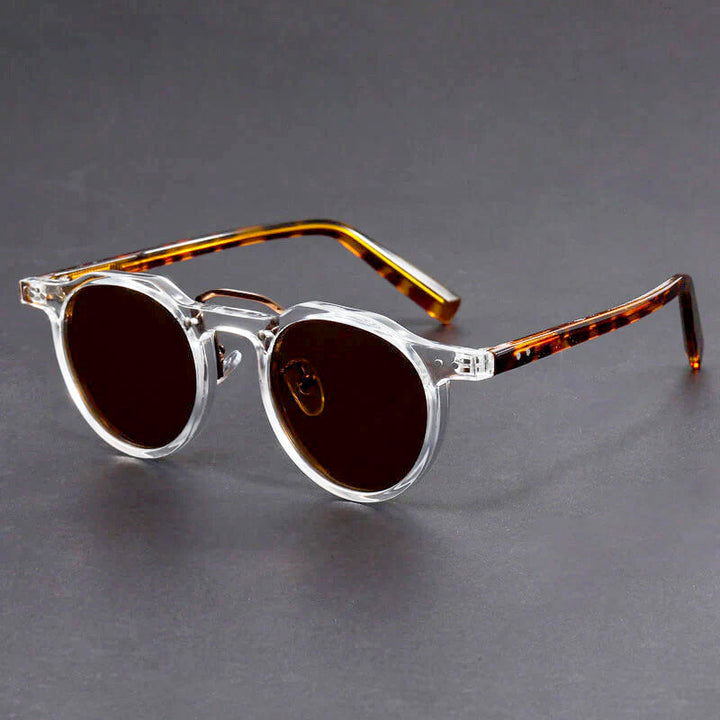 Round Vintage Sunglasses with Trim Detail