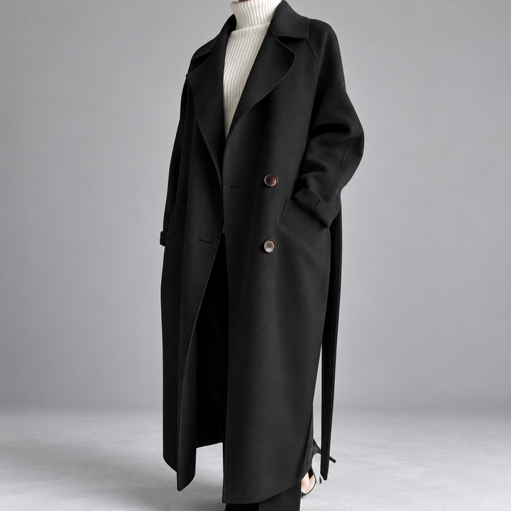 Royce - Women’s Double-Breasted Long Wool Coat