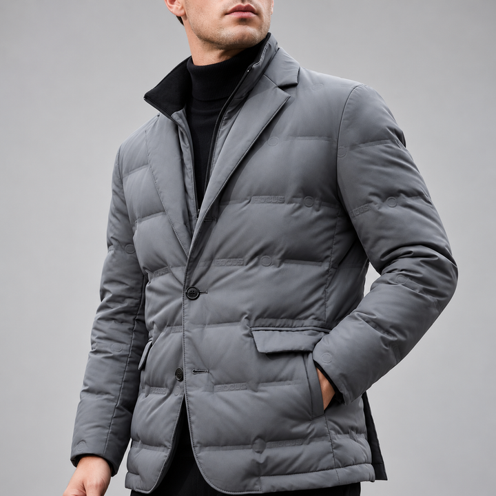 Ruben - Men's Quilted Duck Down Puffer Blazer with Notch Lapels