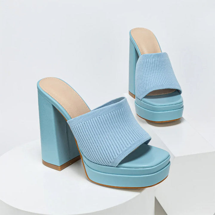Savannah - Women's Knit Strap Platform Heels