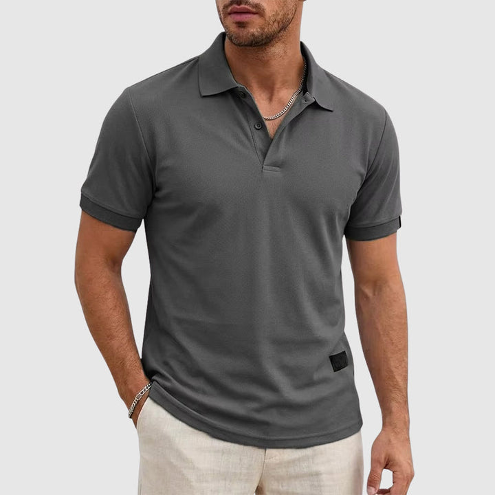 Sean - Men’s Textured Button Polo Shirt